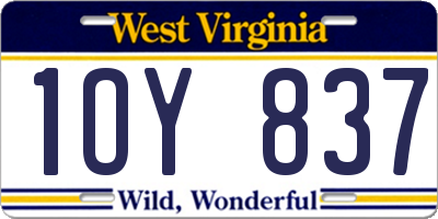 WV license plate 1OY837