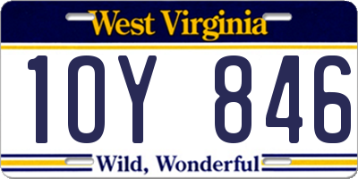 WV license plate 1OY846