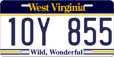 WV license plate 1OY855