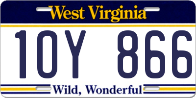 WV license plate 1OY866