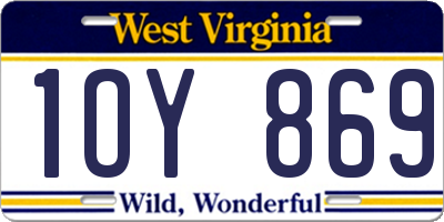 WV license plate 1OY869