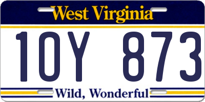 WV license plate 1OY873