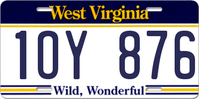 WV license plate 1OY876