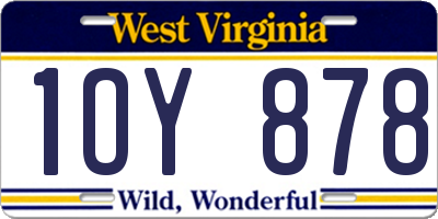 WV license plate 1OY878
