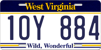 WV license plate 1OY884