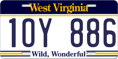 WV license plate 1OY886