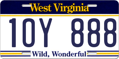 WV license plate 1OY888