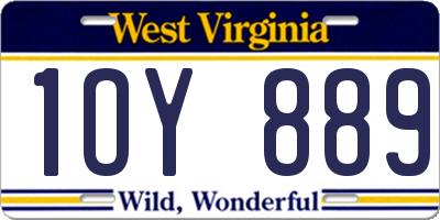 WV license plate 1OY889