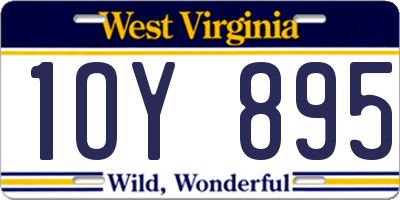 WV license plate 1OY895