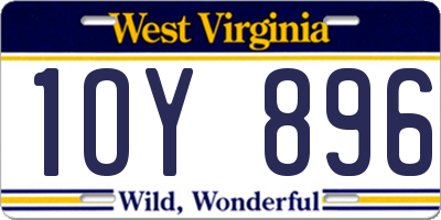 WV license plate 1OY896