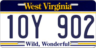 WV license plate 1OY902