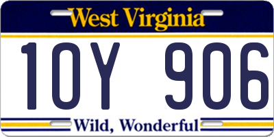 WV license plate 1OY906