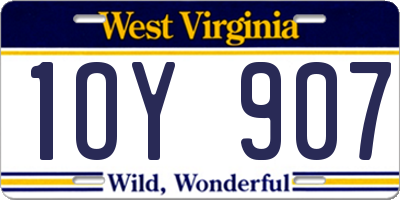 WV license plate 1OY907