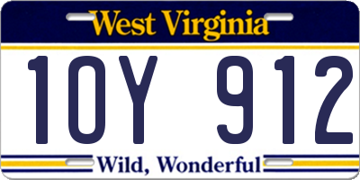 WV license plate 1OY912