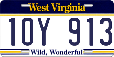 WV license plate 1OY913