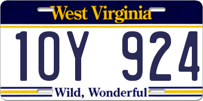 WV license plate 1OY924