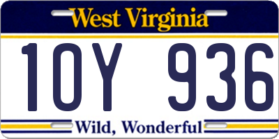WV license plate 1OY936