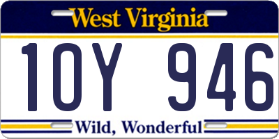 WV license plate 1OY946