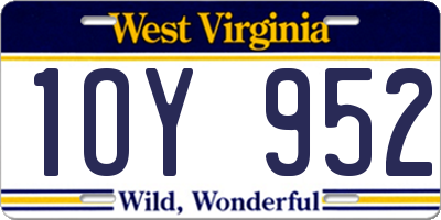 WV license plate 1OY952