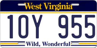 WV license plate 1OY955
