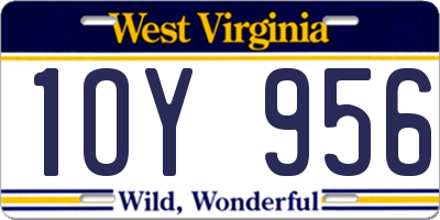 WV license plate 1OY956