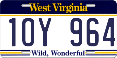 WV license plate 1OY964