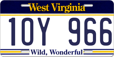 WV license plate 1OY966