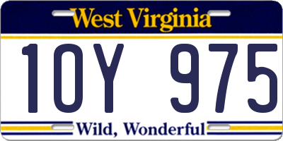 WV license plate 1OY975