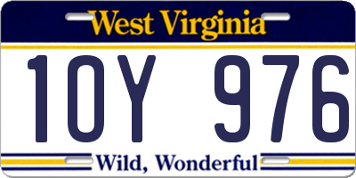 WV license plate 1OY976