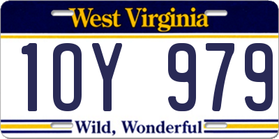 WV license plate 1OY979