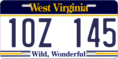WV license plate 1OZ145