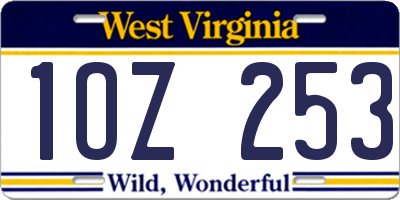 WV license plate 1OZ253