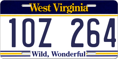 WV license plate 1OZ264