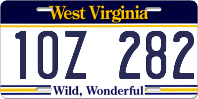 WV license plate 1OZ282