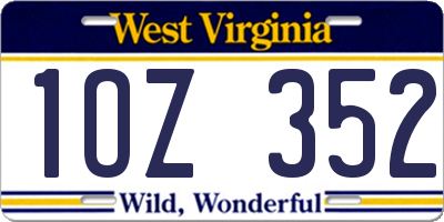 WV license plate 1OZ352