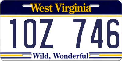 WV license plate 1OZ746