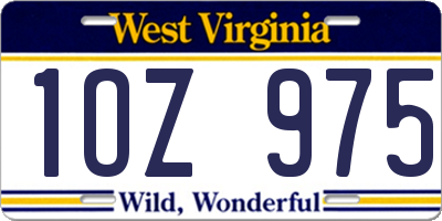WV license plate 1OZ975