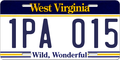 WV license plate 1PA015