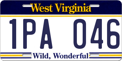 WV license plate 1PA046