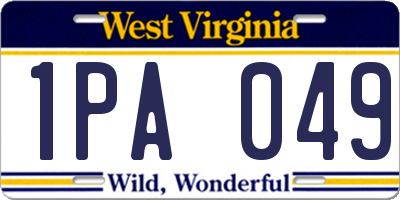 WV license plate 1PA049