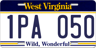 WV license plate 1PA050