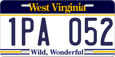 WV license plate 1PA052