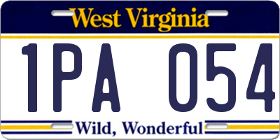 WV license plate 1PA054