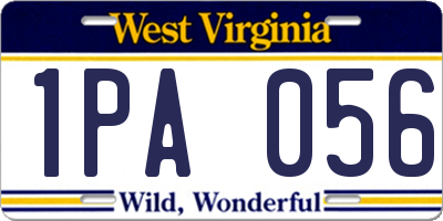 WV license plate 1PA056