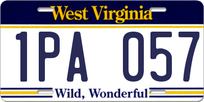 WV license plate 1PA057