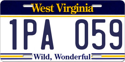 WV license plate 1PA059