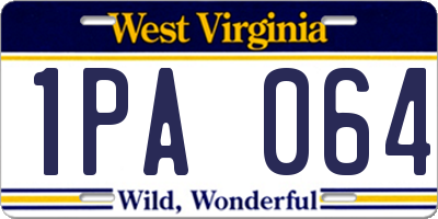 WV license plate 1PA064