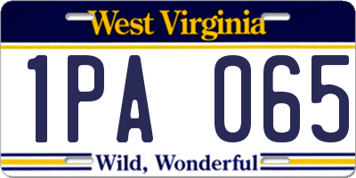 WV license plate 1PA065