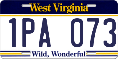 WV license plate 1PA073