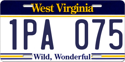 WV license plate 1PA075